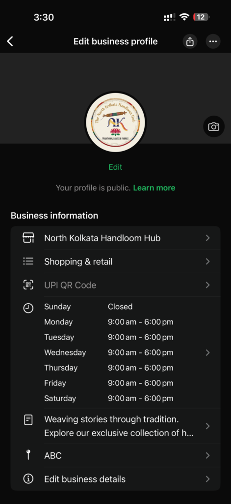 WhatsApp Business profile feature for small business